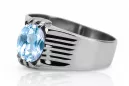 Anillo Aguamarina Plata de ley 925 Artesanía vintage vrc007s